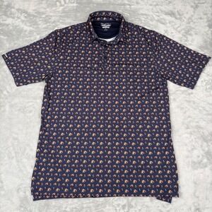 Straight Down Golf Polo Performance Beer Mug Print Mens Large Short Sleeve